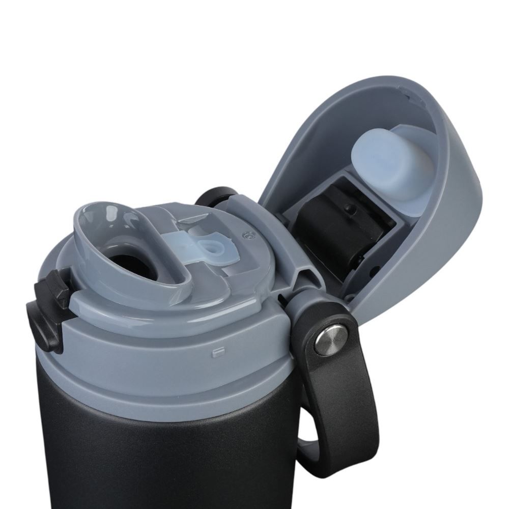 Garrafa Squeeze Térmica Isomax Straw 710Ml Nautika - Preto