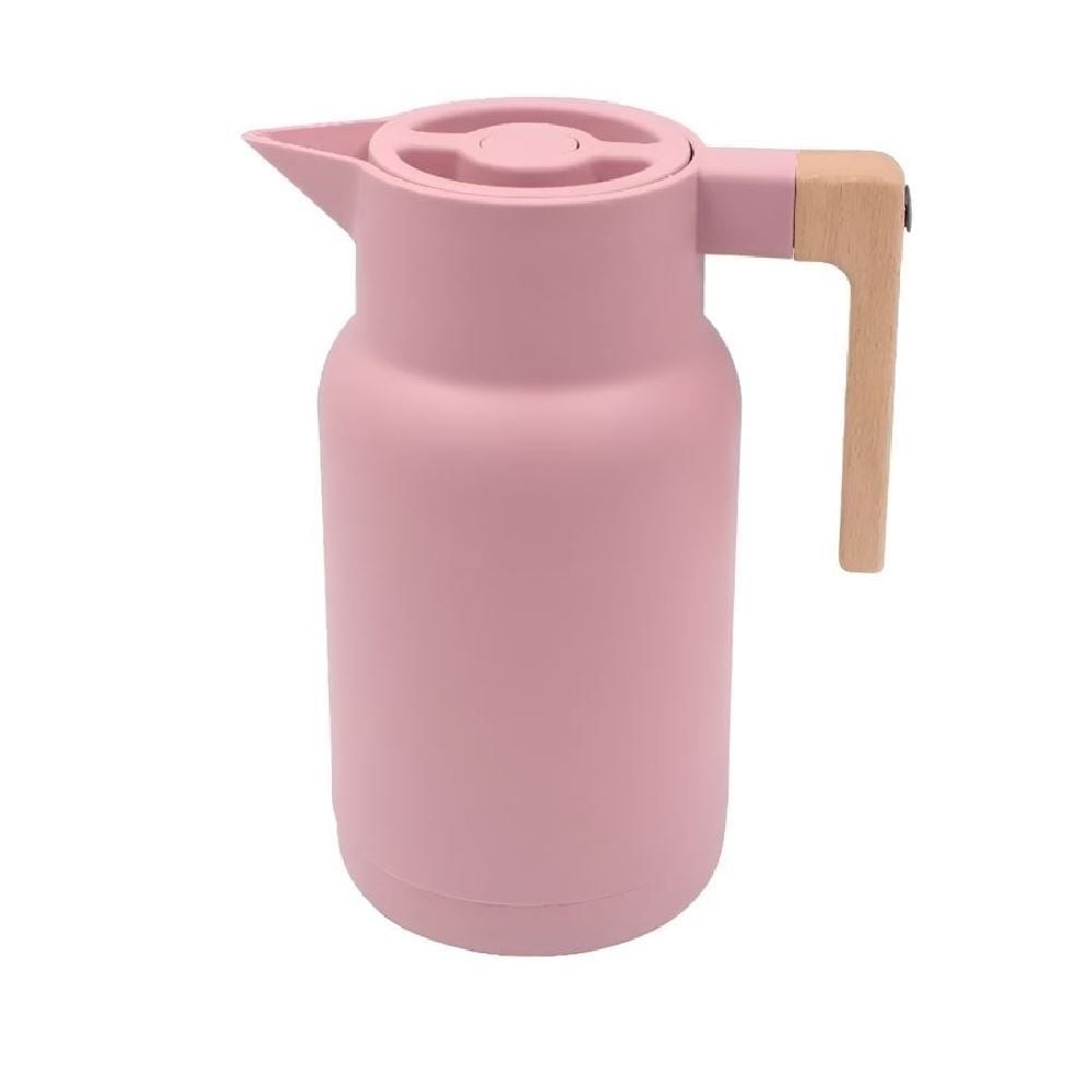 Garrafa Térmica Com Cabo De Madeira Havan Casa 1L - Rosa