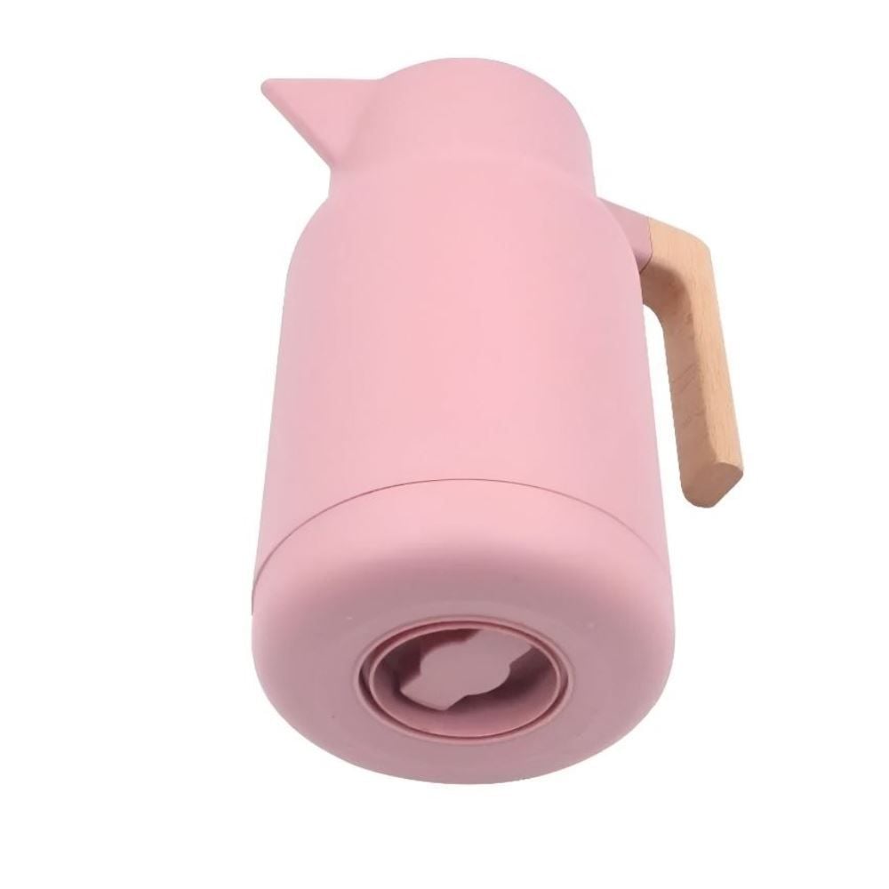 Garrafa Térmica Com Cabo De Madeira Havan Casa 1L - Rosa