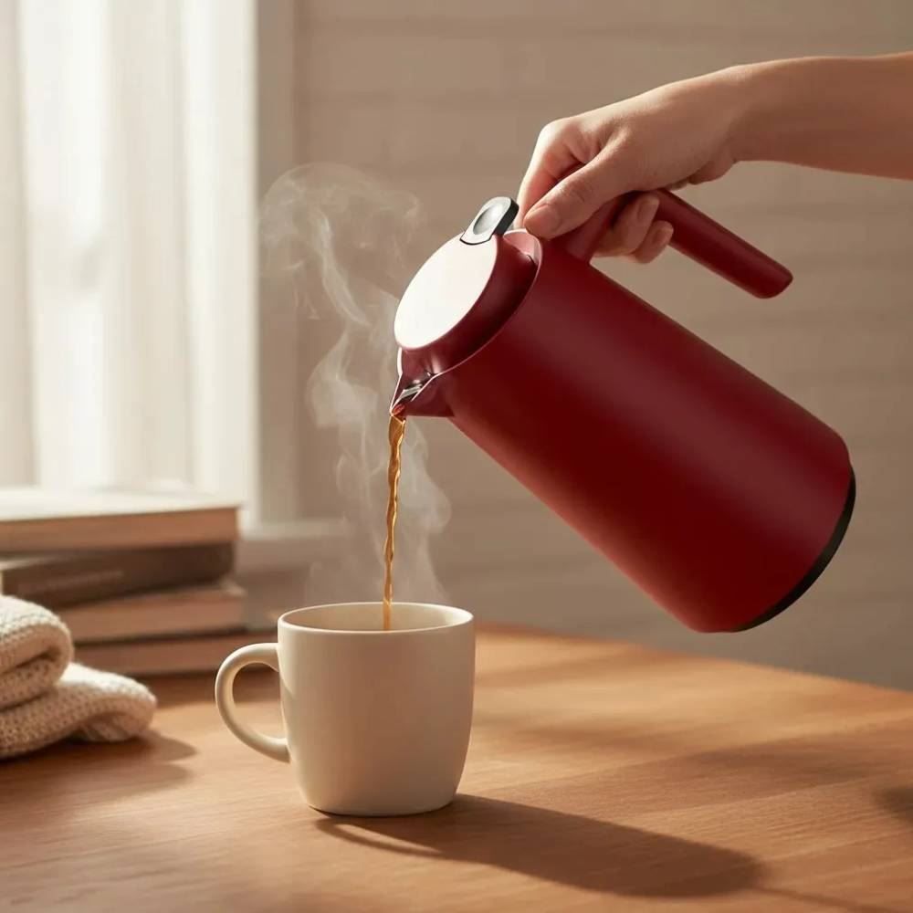 Garrafa Térmica com Gatilho Vercelli Unitermi 1 Litro - Vermelho