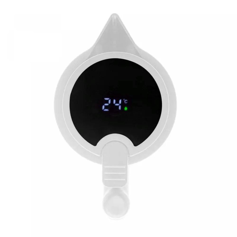 Garrafa Térmica Com Termômetro E Cabo De Madeira Lyor 1 Litro - Branco