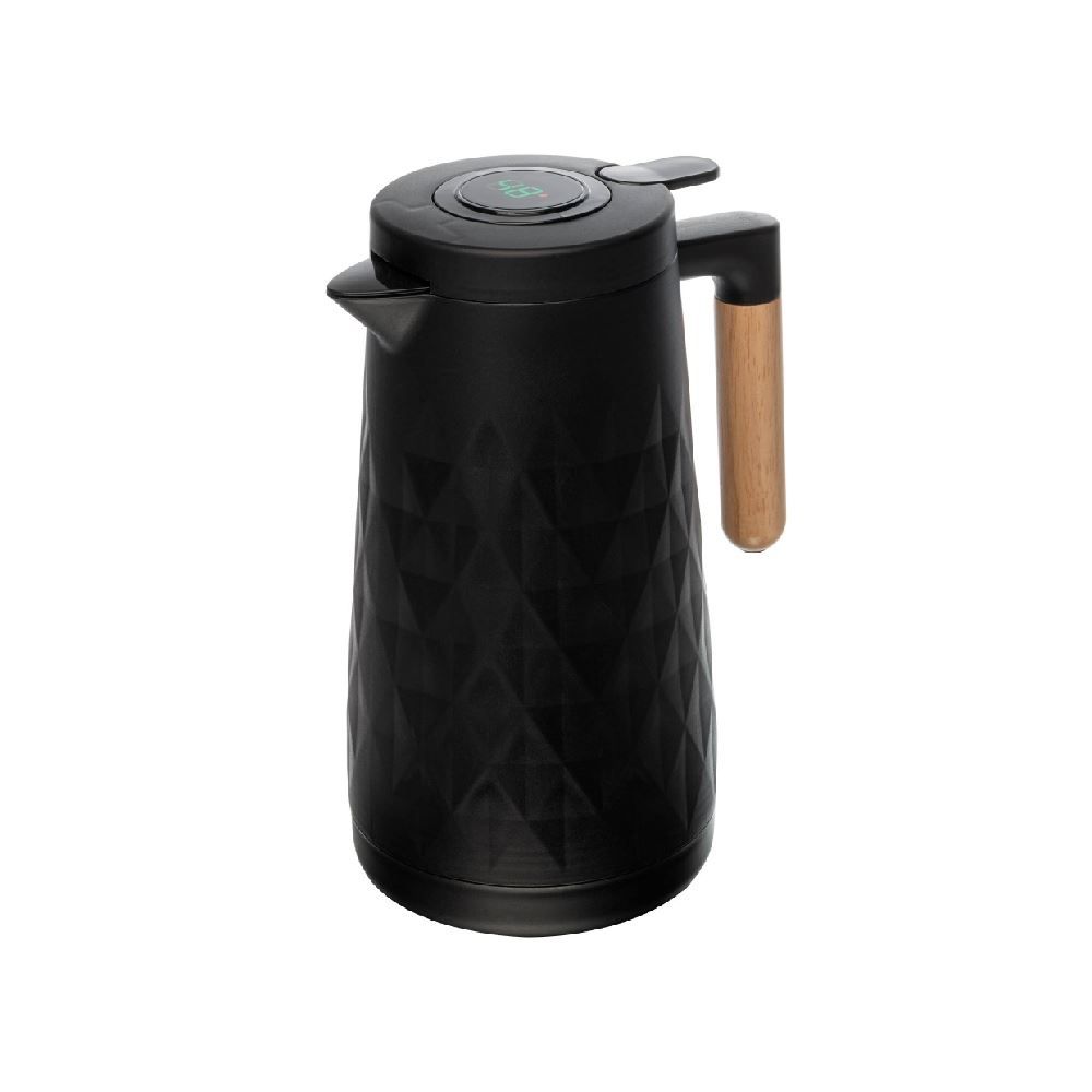 Garrafa Térmica Com Termômetro New Diamond Lyor 1 Litro - Preto 