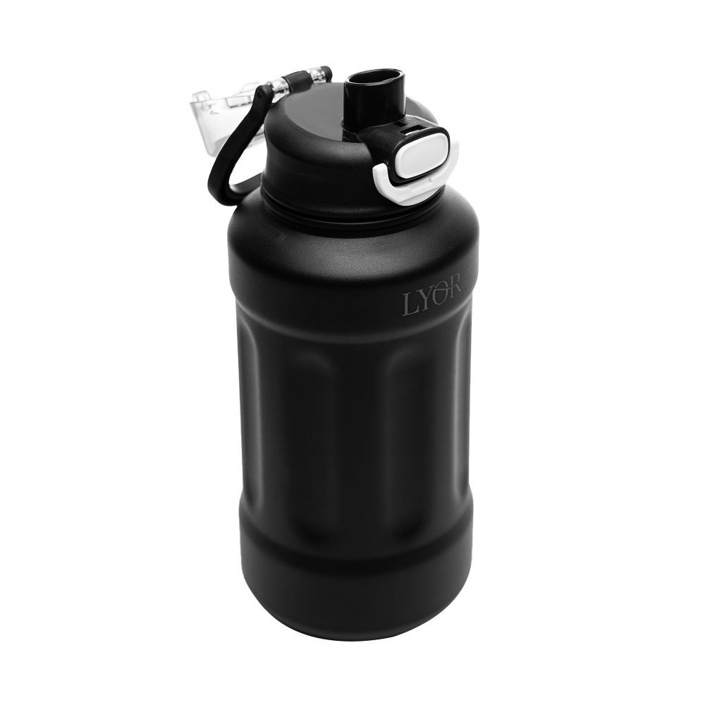 Garrafa Térmica De Aço Inox Com Alça Adveture 1L Lyor - PRETO