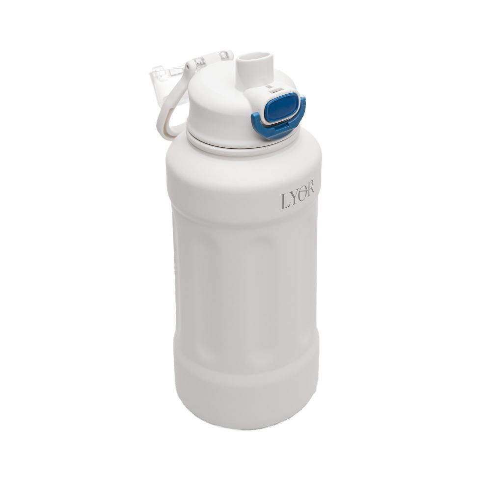 Garrafa Térmica De Aço Inox Com Alça Adveture 1L Lyor - BRANCO
