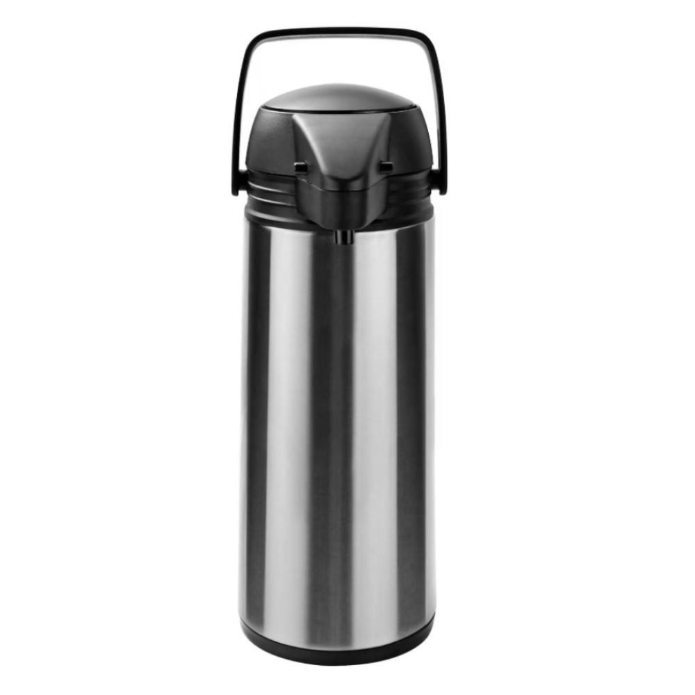 Garrafa Térmica De Pressão Com Alça Inox Havan Casa 1 Litro - Prateado e Preto