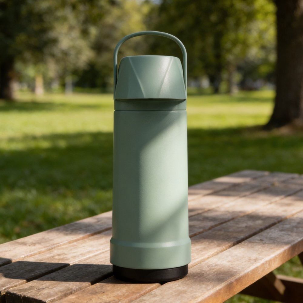 Garrafa Térmica Glt Pressão Lisa 1 Litro Invicta - Verde Salvia