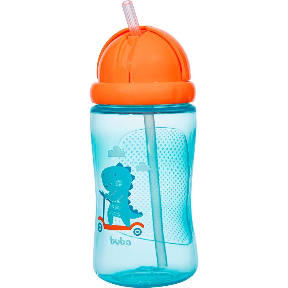 Garrafinha Dino Patinete 340 Ml Buba - Azul Claro