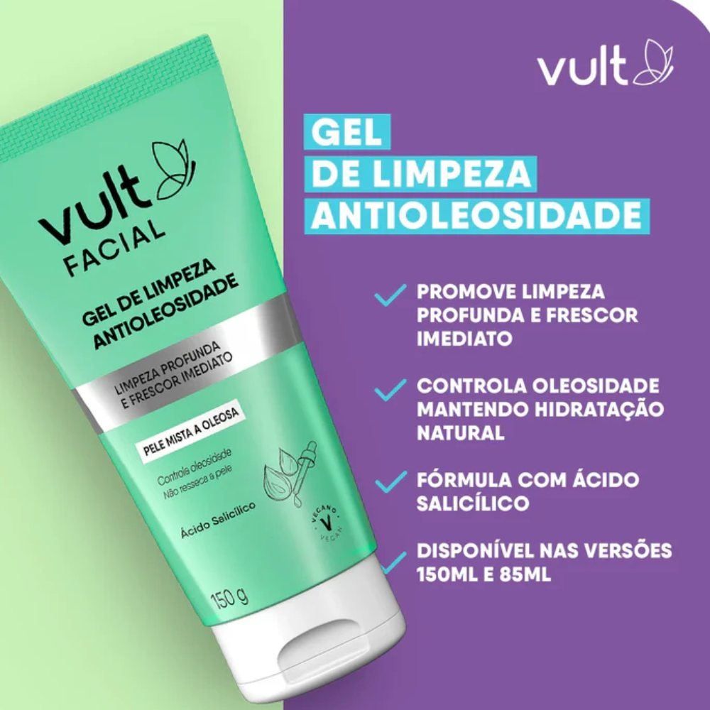 Gel de Limpeza Antioleosidade Facial 150G Vult Care