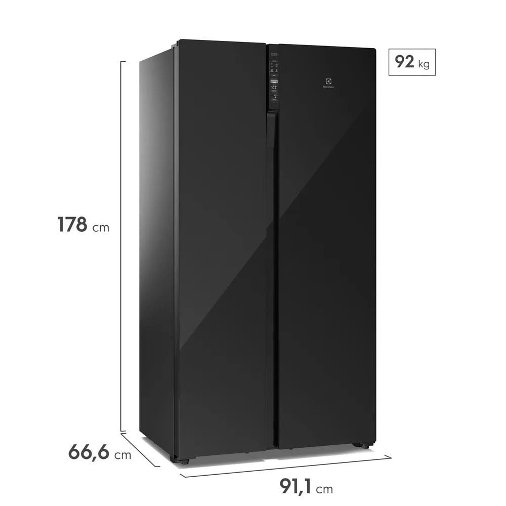 Geladeira Electrolux Frost Free 531 Litros Side by Side Preto ES5GB