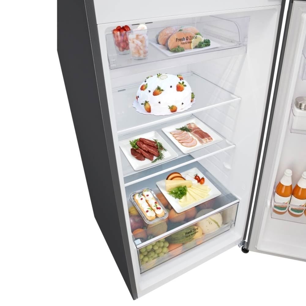 Geladeira LG Frost Free Inverter 461L Duplex Cor Inox Look GN-B452PFF