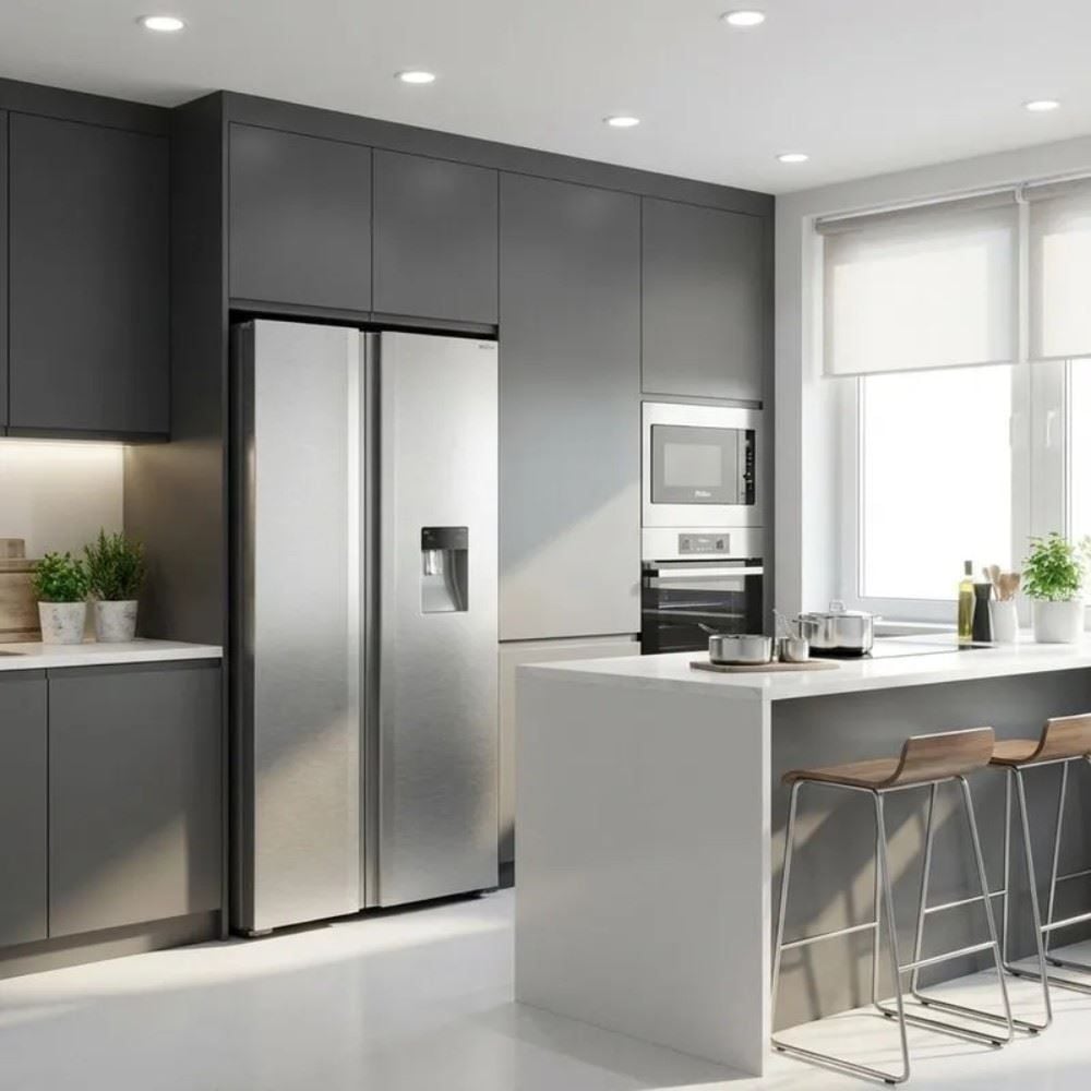 Geladeira Side By Side Philco Inverter Inox 486 Litros PRF504ID