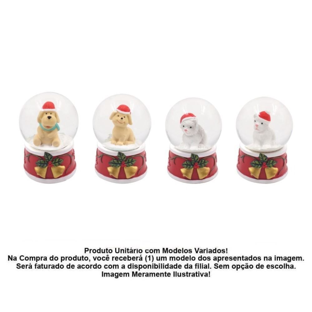 Globo Natalino Pets 4,5 Cm Base Sino Havan Casa - Sortido