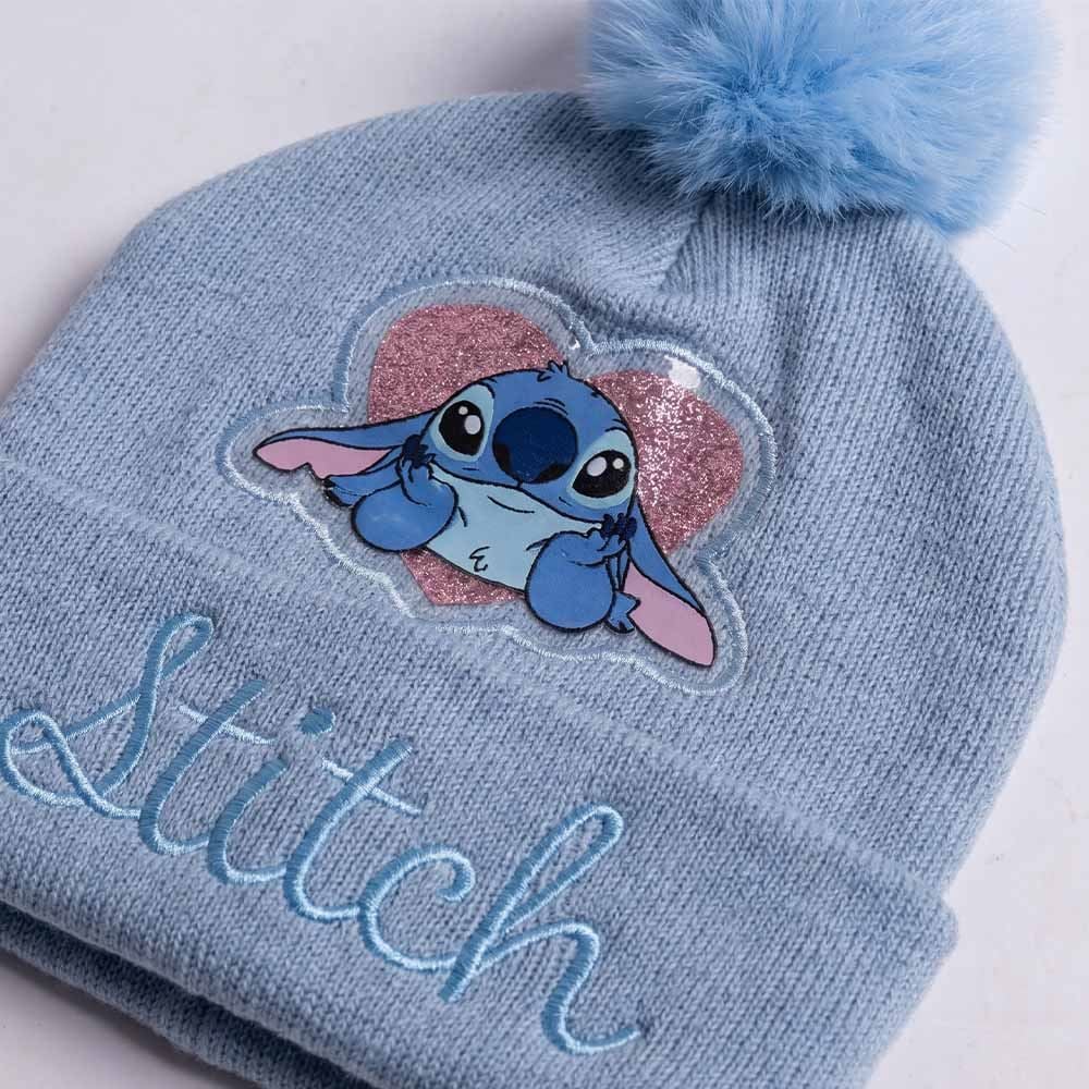 Gorro Infantil Menina em Tricot Disney - STITCH CORACAO U