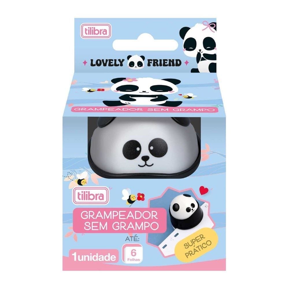 Grampeador Panda Sem Grampos Tilibra