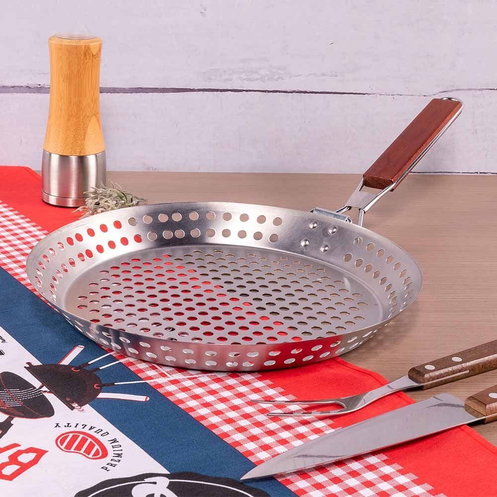 Grelha para Vegetais Inox com Cabo de Madeira - ST39312
