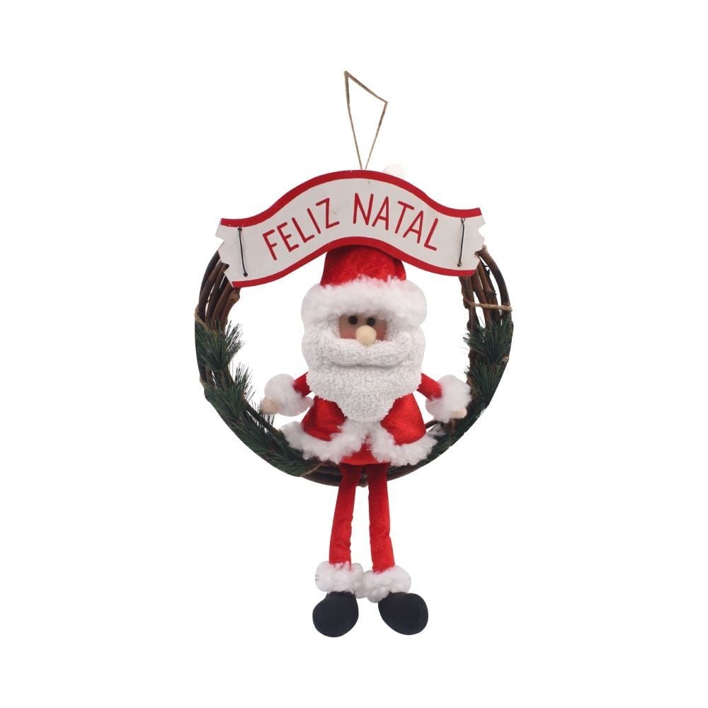 Guirlanda Papai Noel Vermelho Havan Casa - Liso 