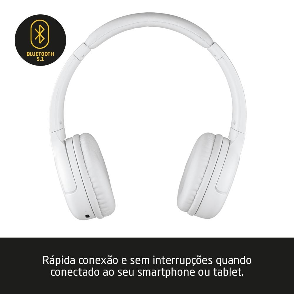 Headphone Bluetooth Branco Flow Pulse Multi Hands-Free - PH394