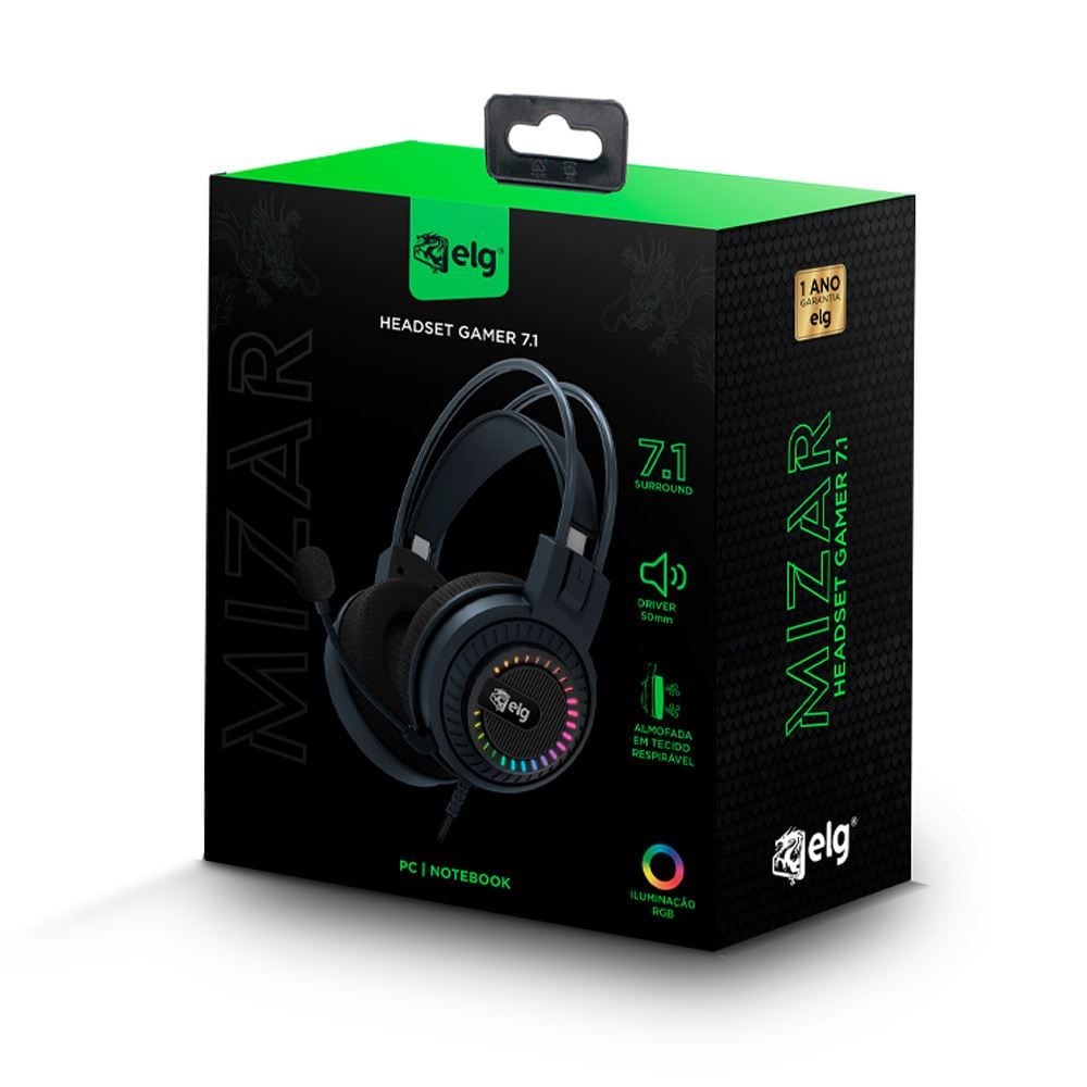 Headset Gamer Elg Mizar 7.1 3D