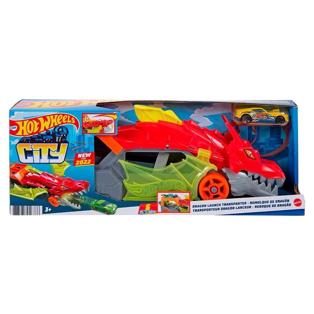 Hot Wheels City Reboque De Dragão Com 1 Carrinho Mattel - GTK42