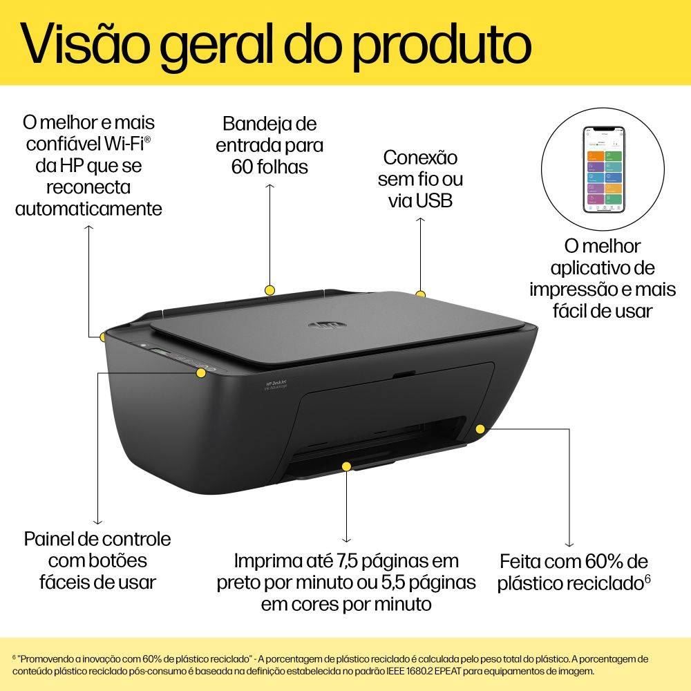 Impressora Hp Multifuncional Deskjet Ink Advantage 2874 - Bivolt