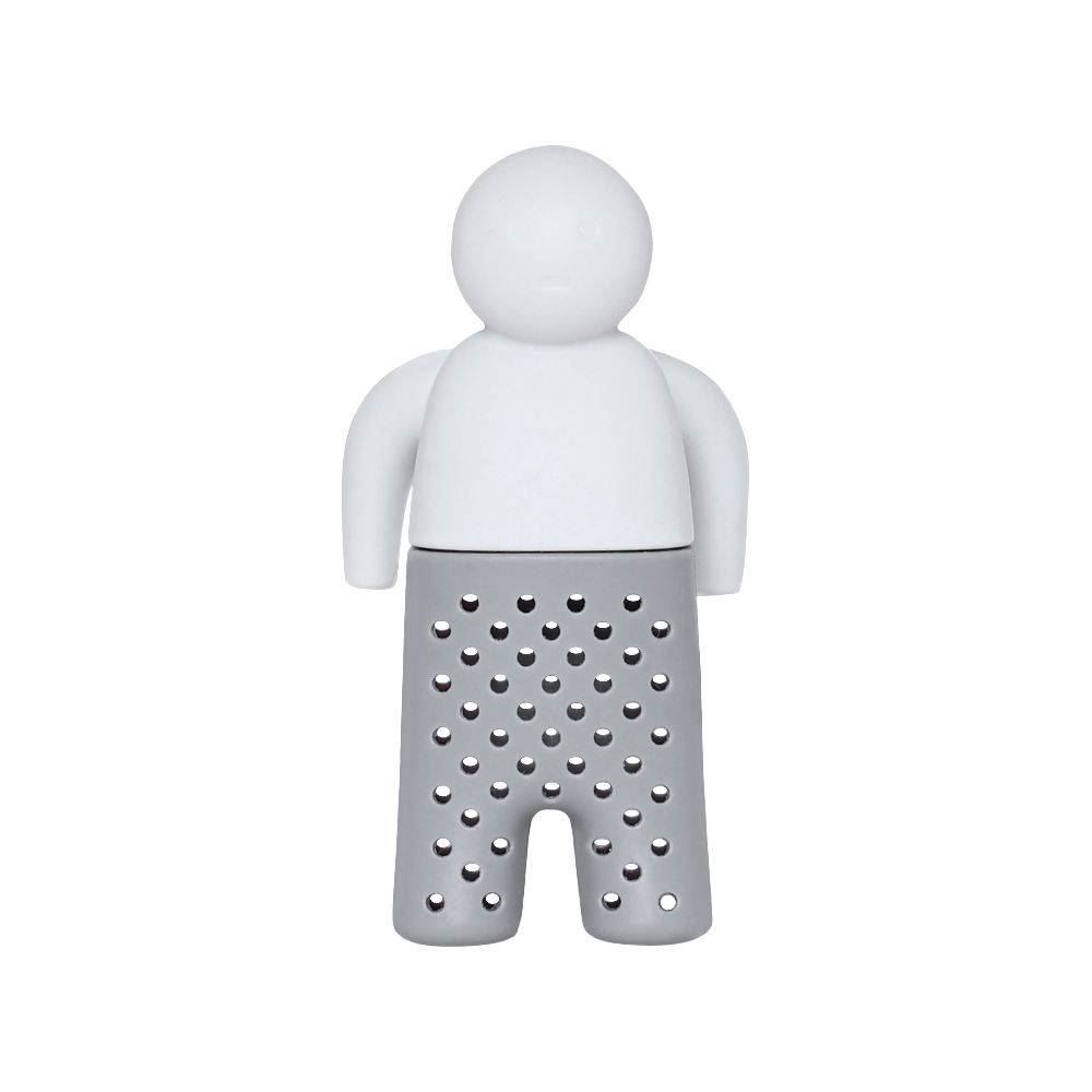 Infusor De Chá Em Silicone Fun Da Mimo - Prata e Branco