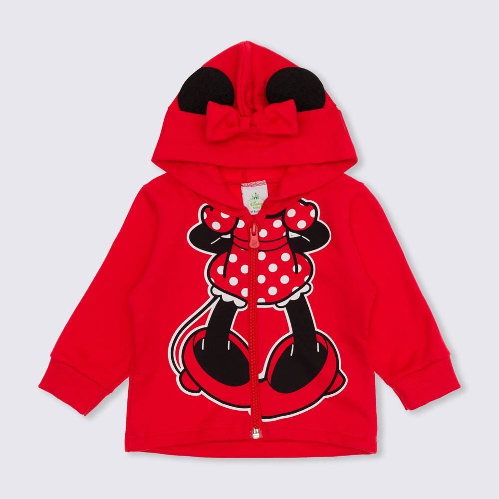 Jaqueta 1 a 3 anos Moletom Capuz Minnie Brandili