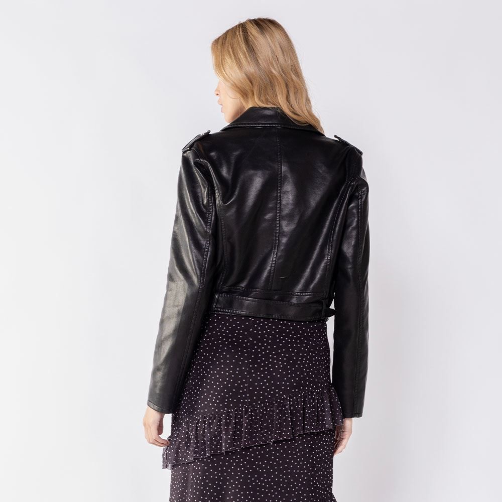 Jaqueta Biker Feminina De Couro Sintético Boby Blues