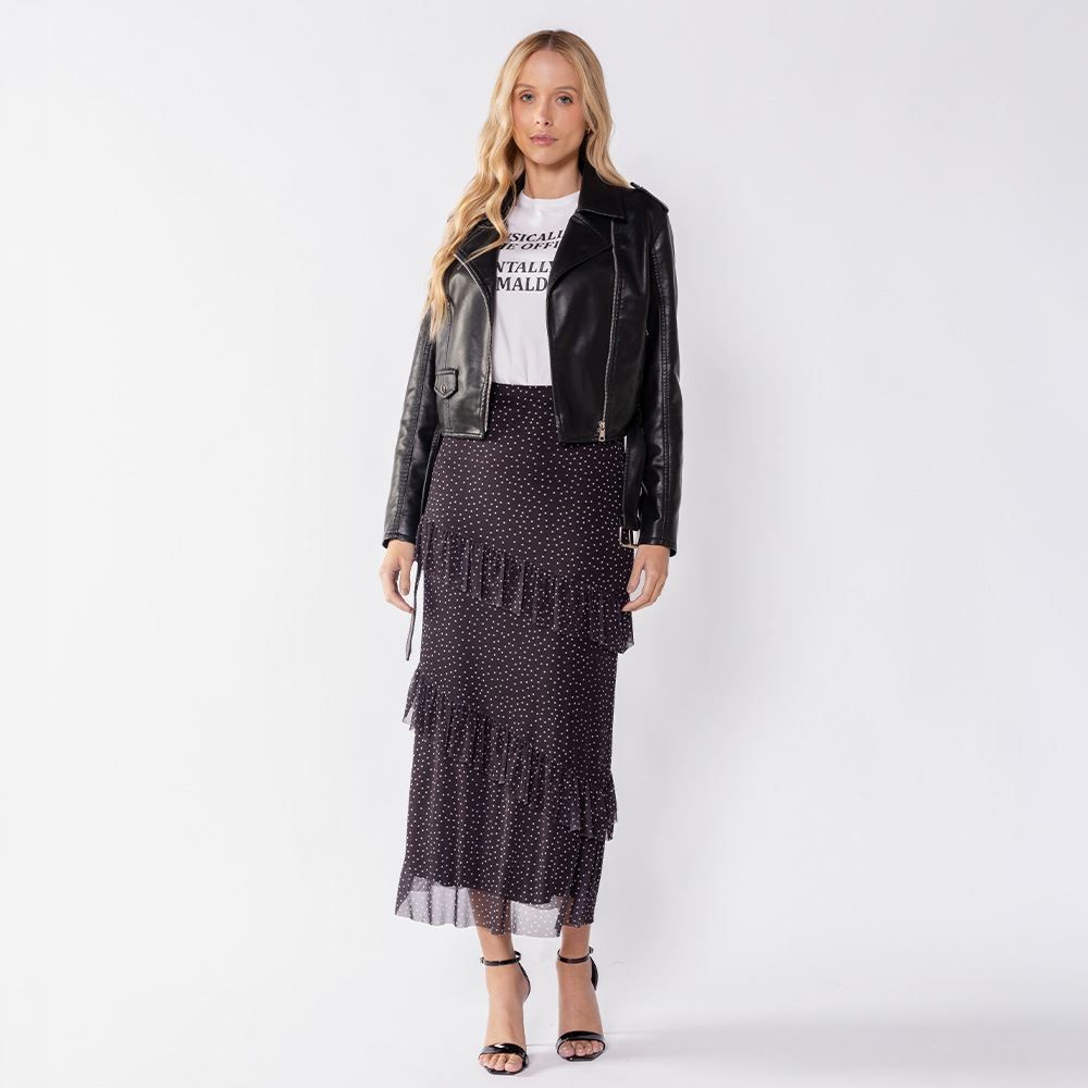 Jaqueta Biker Feminina De Couro Sintético Boby Blues