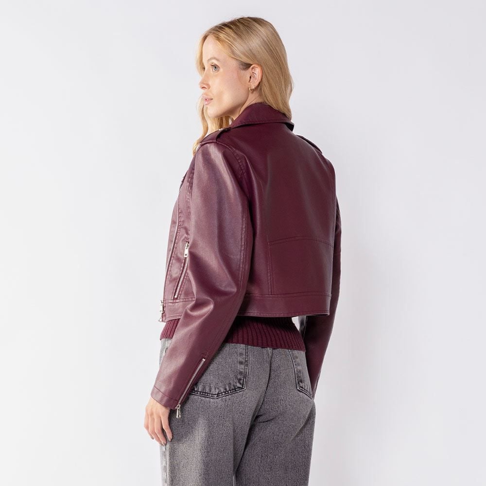 Jaqueta Biker Feminina De Couro Sintético Boby Blues