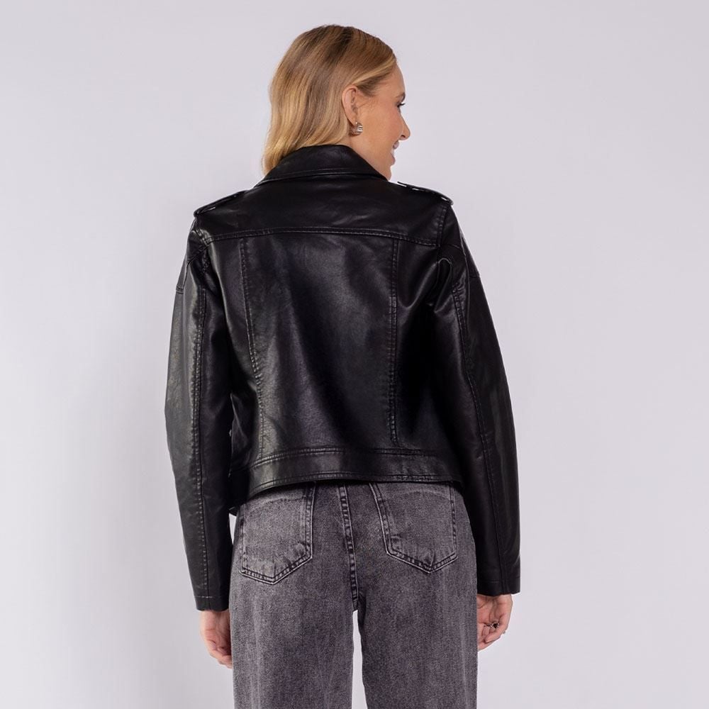 Jaqueta Biker Feminina Em PU Patricia Foster