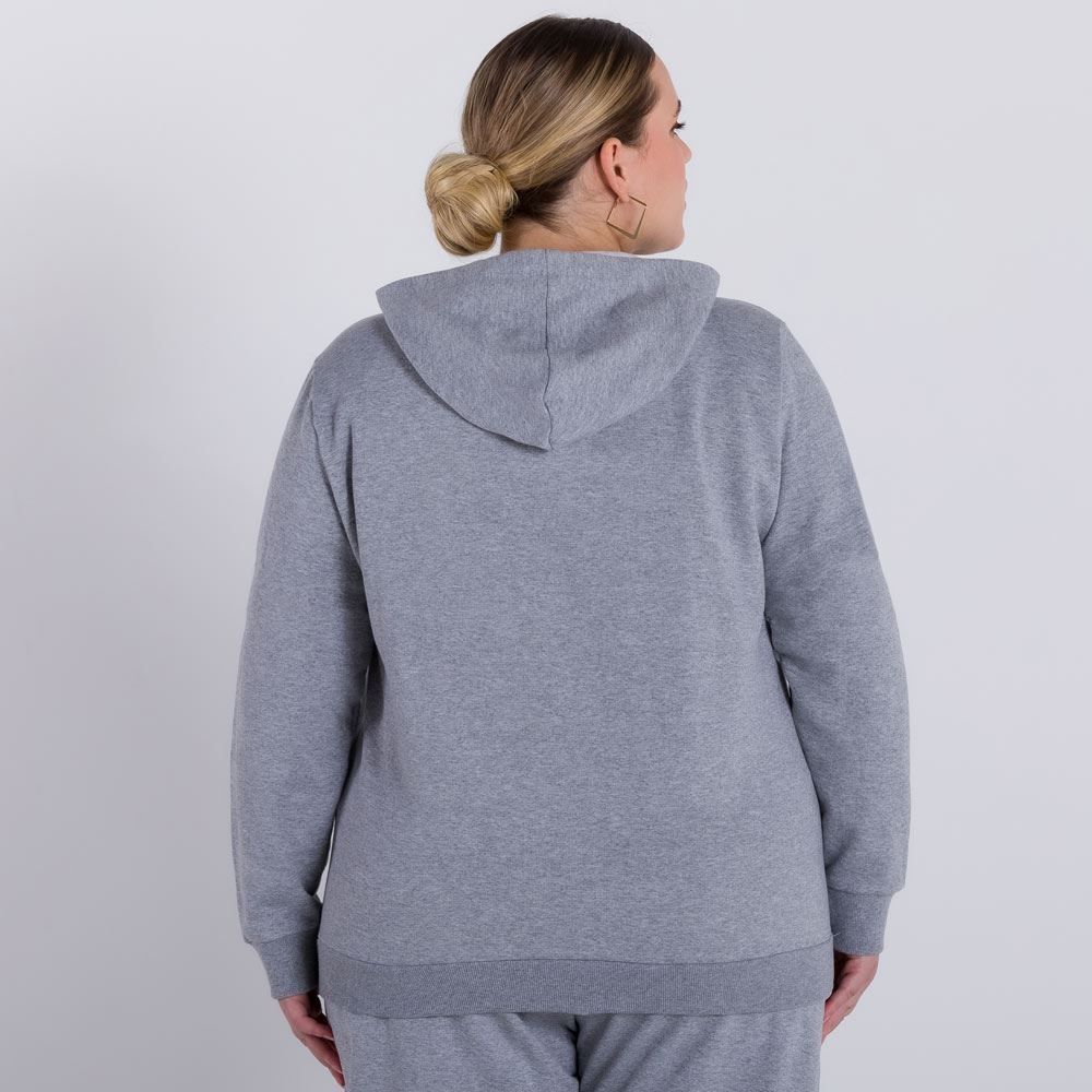 Jaqueta de Moletom Feminina Plus Size Patrícia Foster Mais