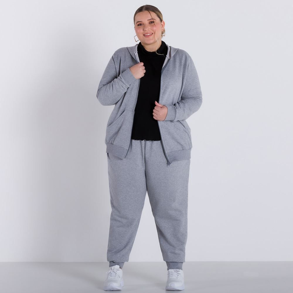 Jaqueta de Moletom Feminina Plus Size Patrícia Foster Mais