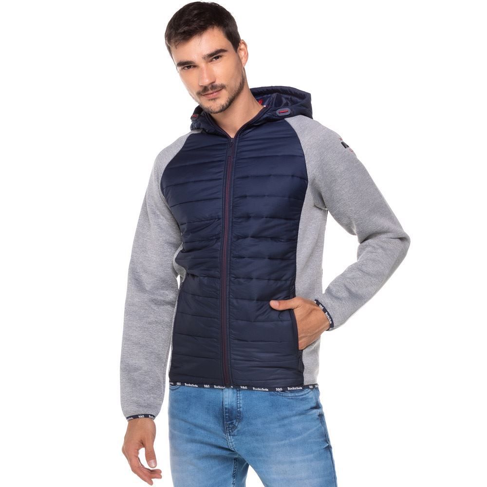 Jaqueta de Nylon com Neoprene Rock & Soda