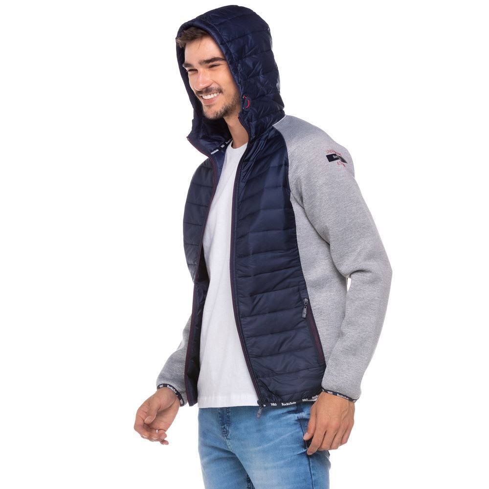 Jaqueta de Nylon com Neoprene Rock & Soda