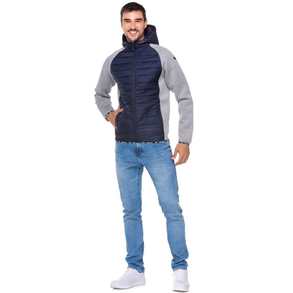 Jaqueta de Nylon com Neoprene Rock & Soda