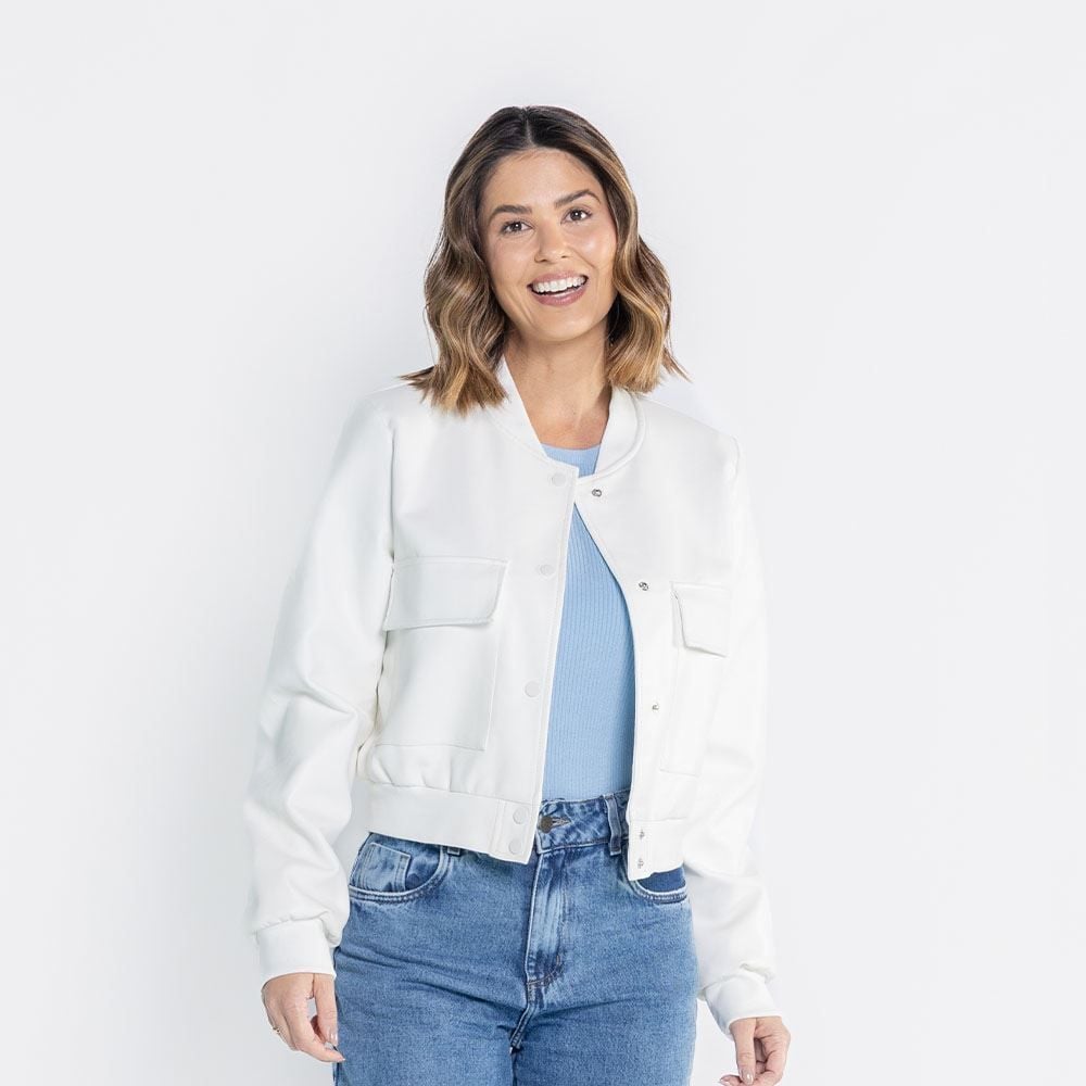 Jaqueta Feminina Bomber De Couro Sintético Boby Blues