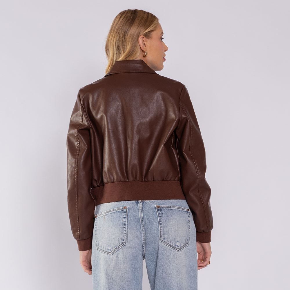 Jaqueta Feminina Bomber Em PU Boby Blues