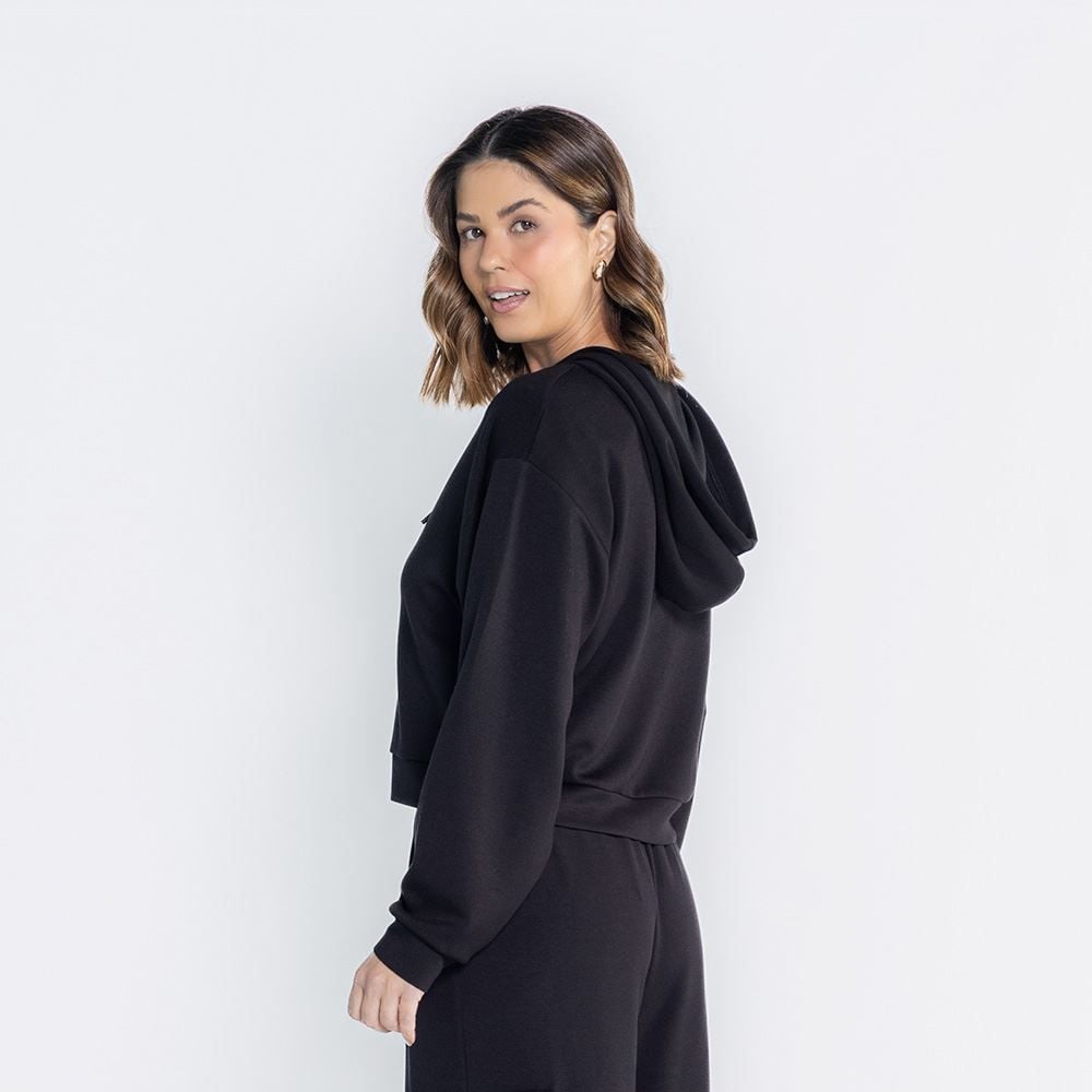 Jaqueta Feminina Com Capuz De Malha Viscose Boby Blues