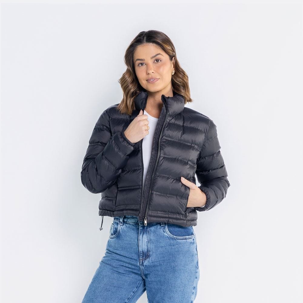 Jaqueta Feminina Cropped De Nylon Com Zíper Selado Boby Blues