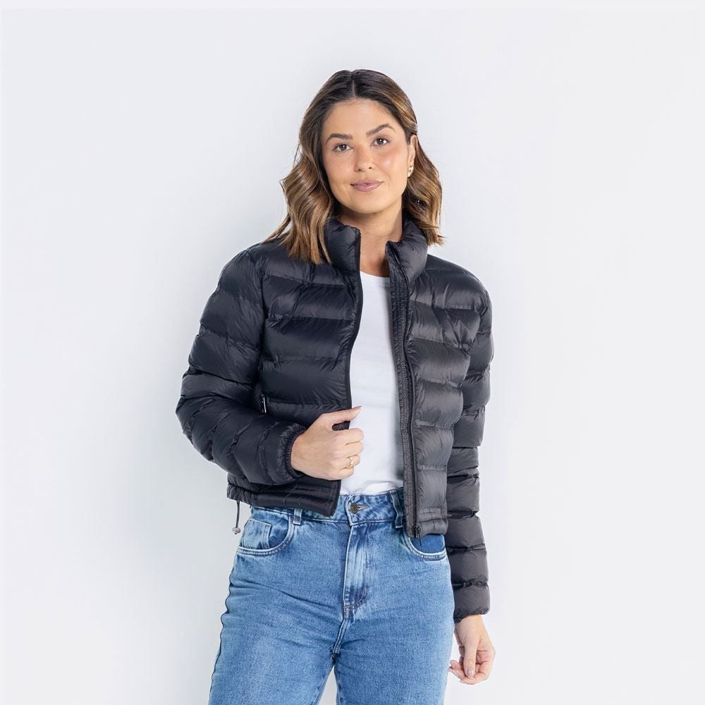 Jaqueta Feminina Cropped De Nylon Com Zíper Selado Boby Blues