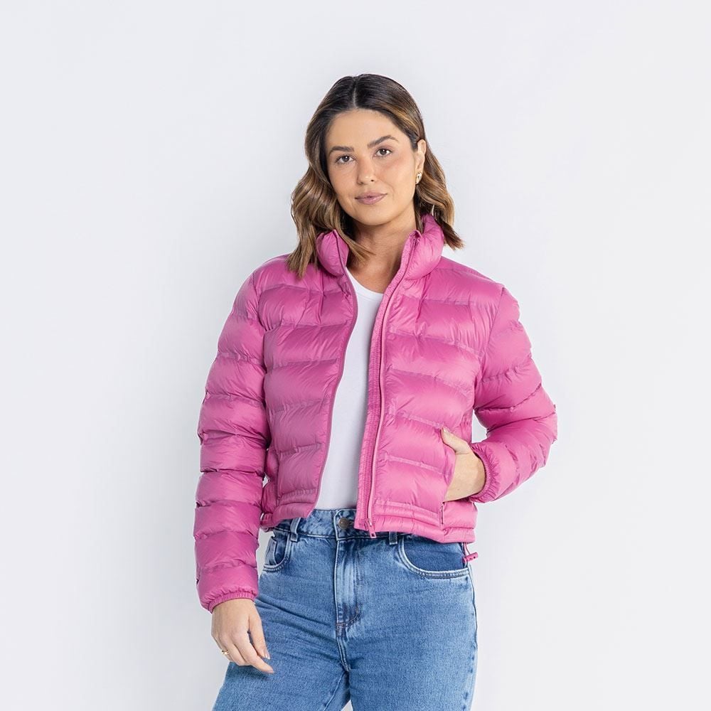 Jaqueta Feminina Cropped De Nylon Com Zíper Selado Boby Blues