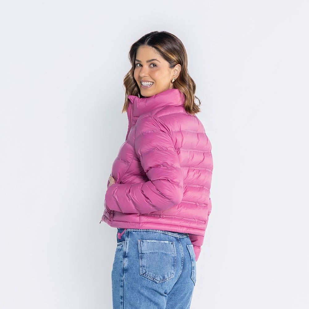 Jaqueta Feminina Cropped De Nylon Com Zíper Selado Boby Blues