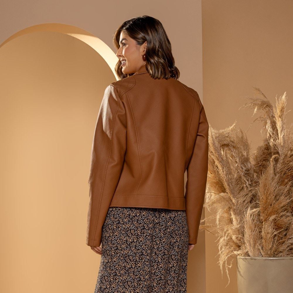 Jaqueta Feminina De Couro Sintético Patricia Foster