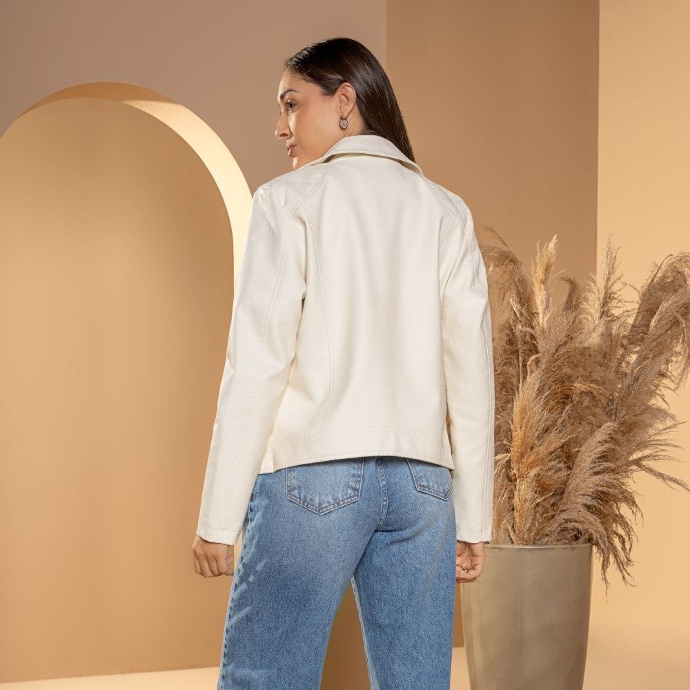 Jaqueta Feminina De Couro Sintético Patricia Foster