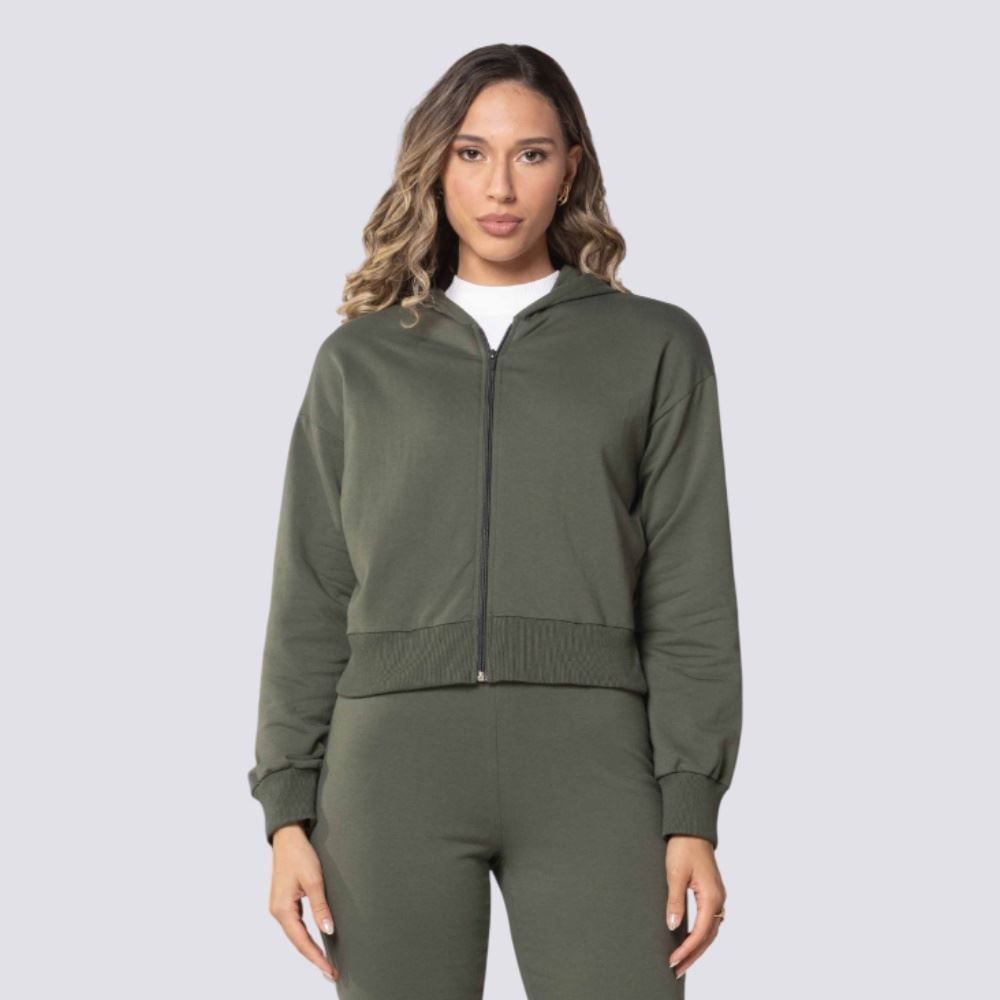 Jaqueta Feminina De Moletom Com Capuz Patricia Foster