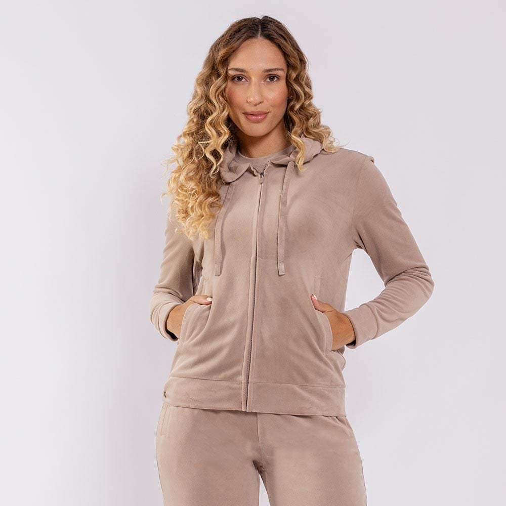 Jaqueta Feminina Esportiva Em Plush Com Capuz Scream