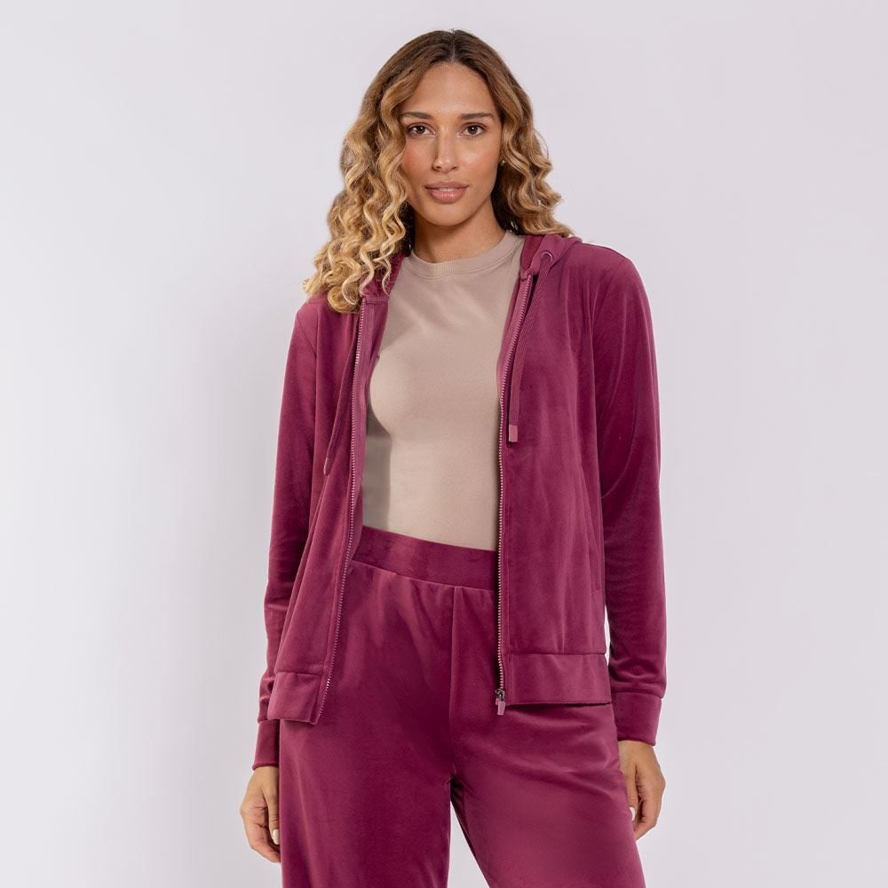 Jaqueta Feminina Esportiva Em Plush Com Capuz Scream