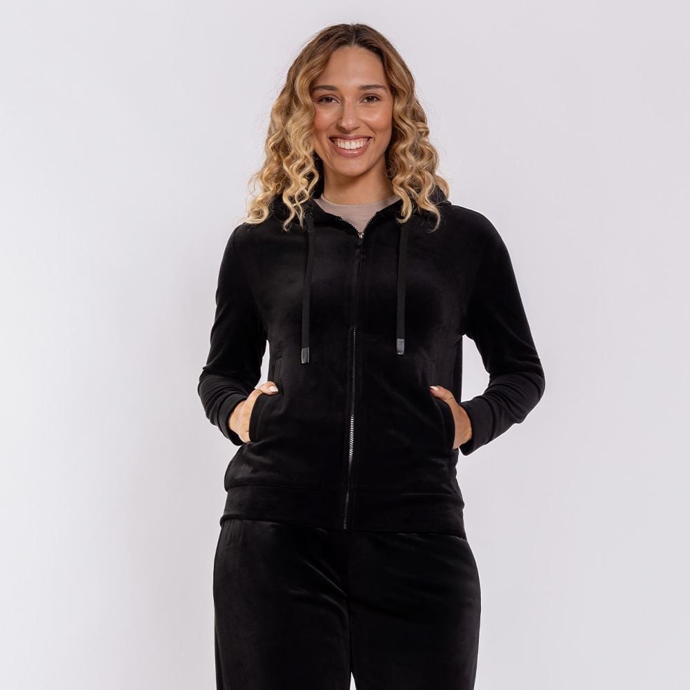 Jaqueta Feminina Esportiva Em Plush Com Capuz Scream