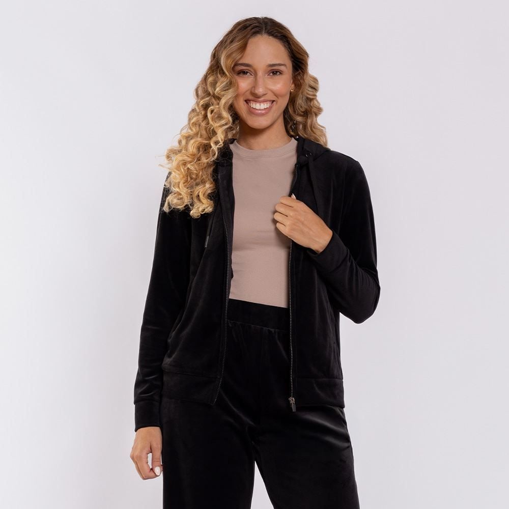 Jaqueta Feminina Esportiva Em Plush Com Capuz Scream