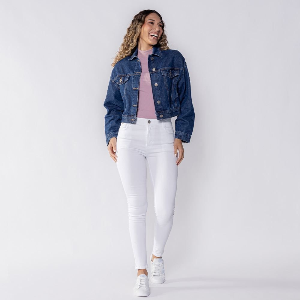 Jaqueta Jeans Feminina Cropped Boby Blues